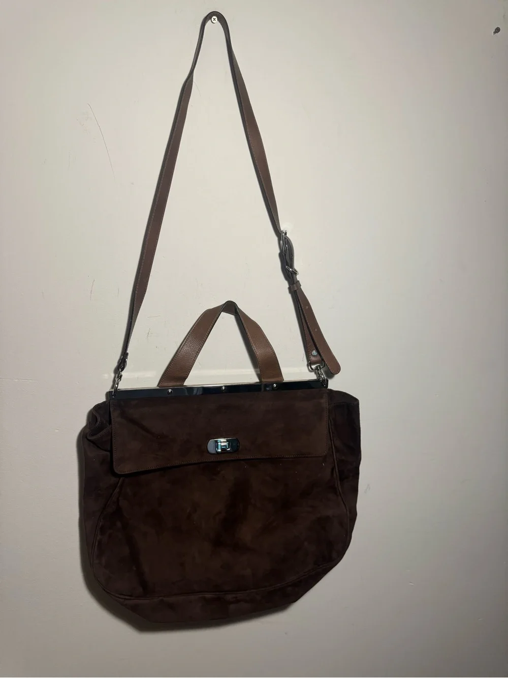 Marni Brown Suede Top handle bag